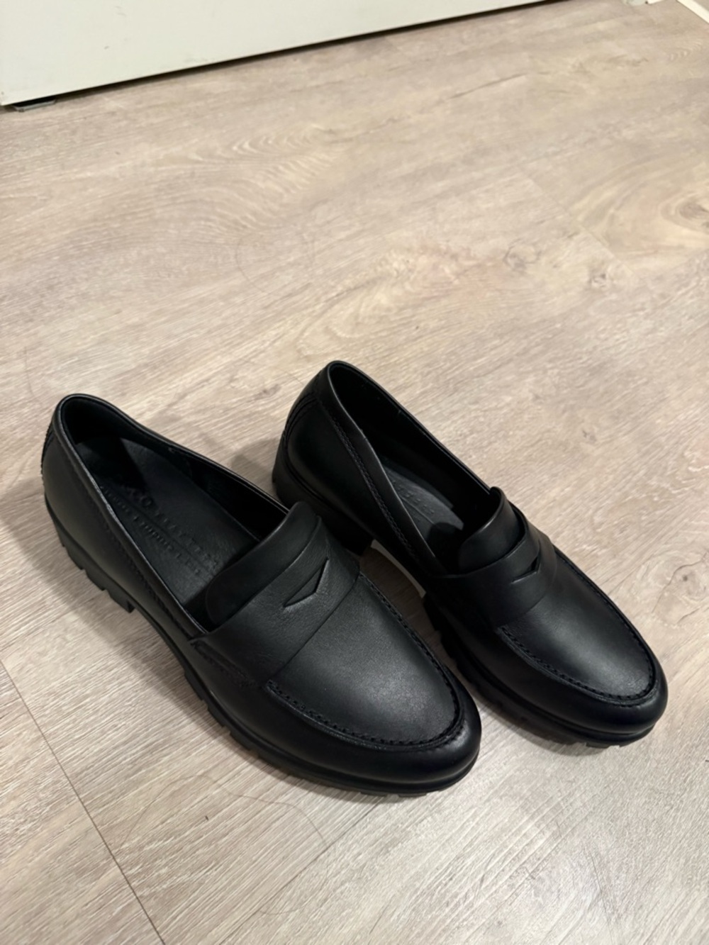 Chunky Leather Penny Loafers